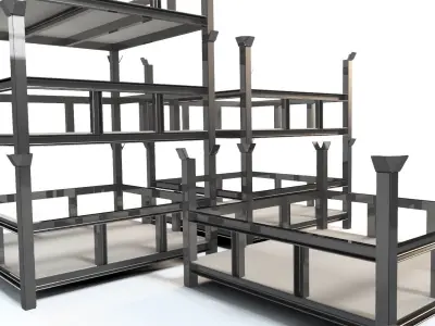 Heavy industry steel transport case 3D model