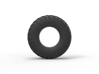 Military truck tire 4 Scale 1 to 10 3D print model