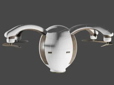drone vase with two metal handles 3D model