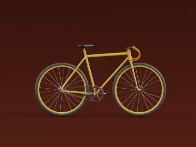 Cartoon Race bicycle 3D model rigged 3D model