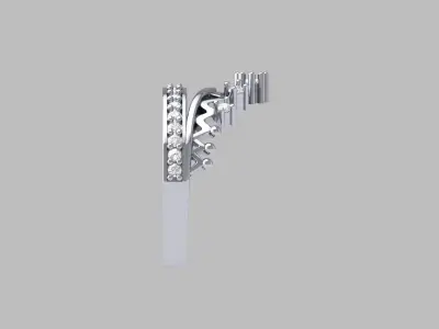 Crown Diamond Ring 3D print model