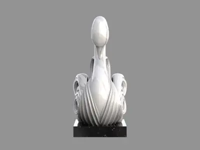 swan sculpture 3D model purchase
