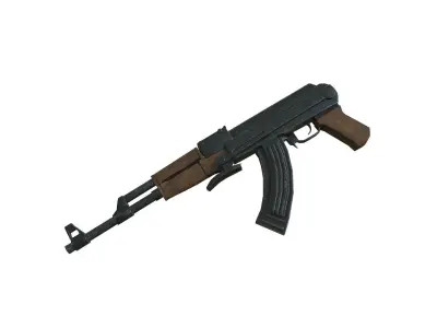 Ak47 short  Free low-poly 3D model