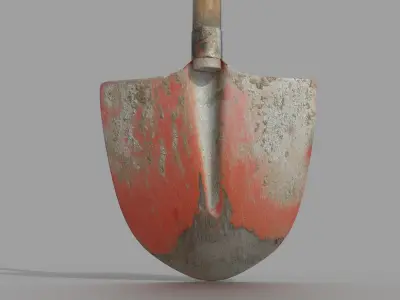 Realistic Used Shovel Low-poly 3D model