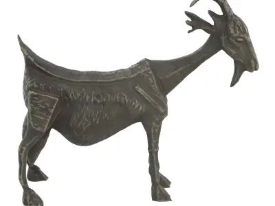Ancient Goat marble statues Low-poly 3D model