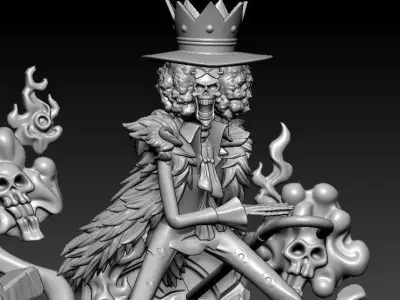 Brook diorama fanart - One piece - Split part 3D print model