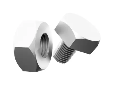 Hexagon bolts cartoon icon 3D model