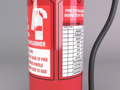 Water fire extinguisher Low-poly 3D model