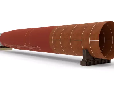 Monopile WTG Foundation - Offshore Wind Energy 3D model