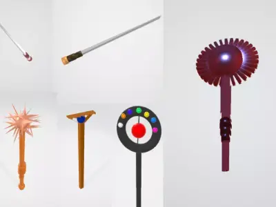 Fantasy Weapon Pack  Low-poly 3D model
