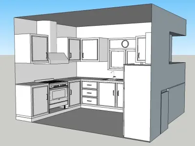 Kitchen mockup Free 3D model