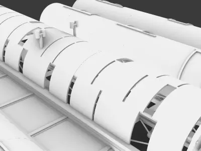 Greenhouse roof Industrial 3D model
