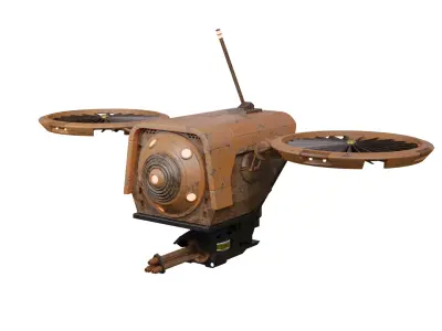 Sci-fi rust drone Low-poly 3D model