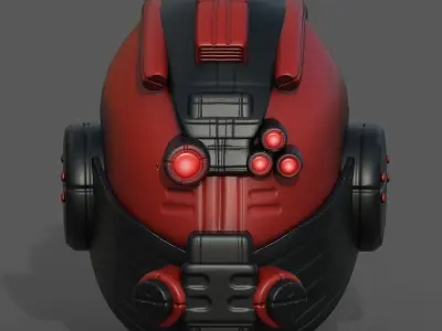 Helmet plastic scifi futuristic military combat  Low-poly 3D model