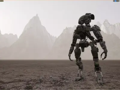 Robot Droid Soldier - UE4 Skeleton Free 3D model