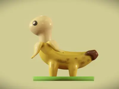 Cute Bananasurus - Banana With Dinosaur 3D model