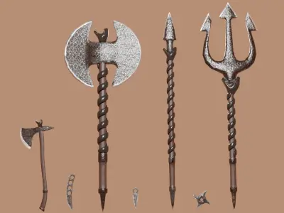 FANTASY WEAPON PACK 3D MODEL - GAME READY Low-poly 3D model
