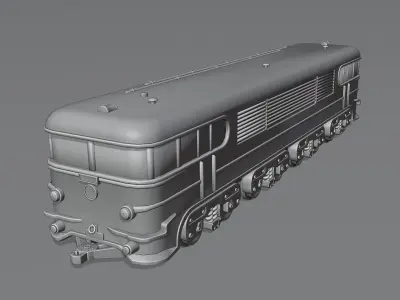 old red train sncf blender 3D model