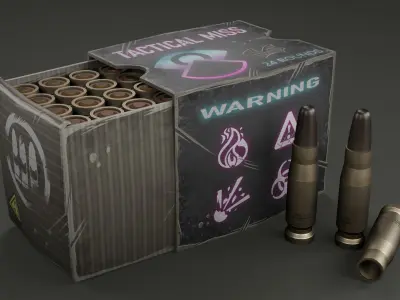 Rifle Ammo Low-poly 3D model