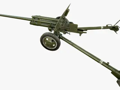 ZiS 3 soviet anti-tank gun Low-poly 3D model