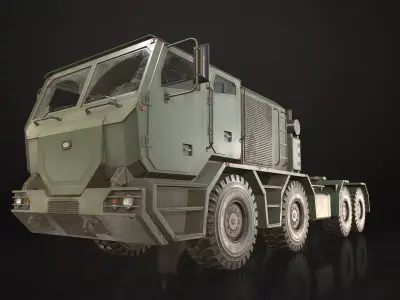 Heavy Military Truck V2 - Tractor Low-poly 3D model