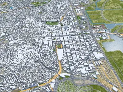 Tunis Tunisia 30km AI Low-poly 3D model
