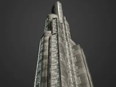SciFi Building Low-poly 3D model order