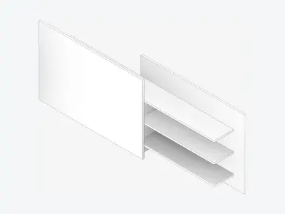 Partition - Contemporary - Changeall - Right - Shelves Low-poly 3D model