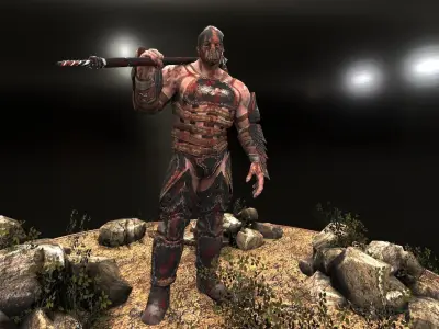 Blood Warrior Low-poly 3D model