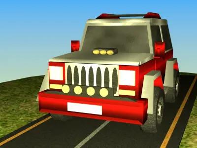 Indian Jeep Type 2 Low-poly 3D model