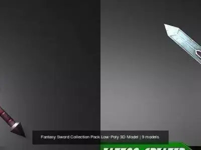 Fantasy Sword Collection Pack Low-Poly 3D Model