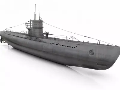 U Boat Military Submarine Naval Vessel 3D model
