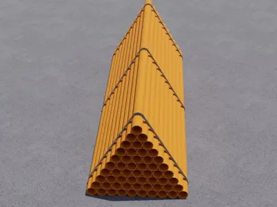  Industrial pipes Low-poly 3D model