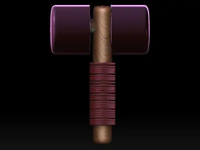 stylized fantasy battle hammer 3D model