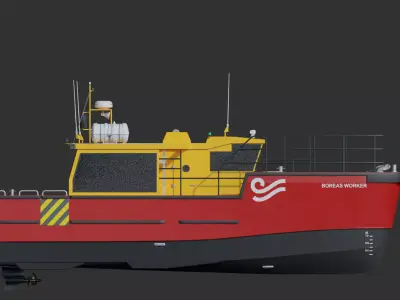 Offshore Support Vessels Low-poly 3D model
