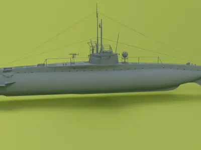 SM UC 5 U-boat Low-poly 3D model