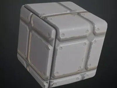 White Sci-Fi Padded Metal Plate PBR Seamless Texture