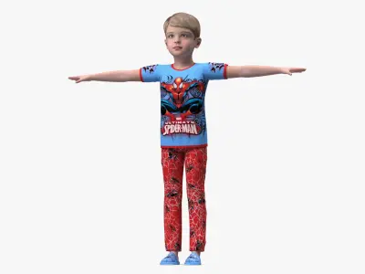 Child Boy Home Style Rigged  purchase 3D model