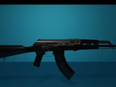 The AK74 is ready for games and movies Low-poly 3D model