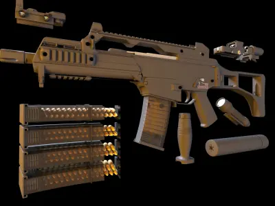 Automatic HK G36C 3D model