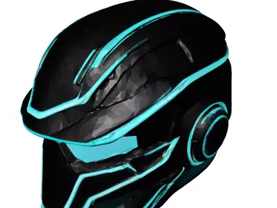 Neon Cyberpunk Helmet 3D Model 3D model