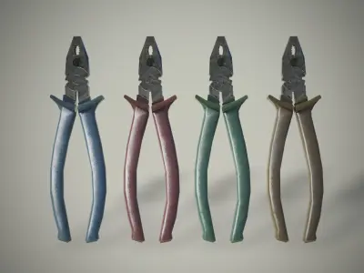 Old dirty soviet pliers Made in USSR Low-poly 3D model