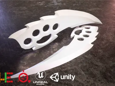 HIE Game Ready Dagger D180212 Low-poly 3D model
