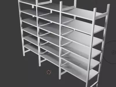 Industrial storage shelf 3D model