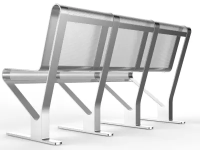 Waiting Room Seat V1 3 Seats 3D model