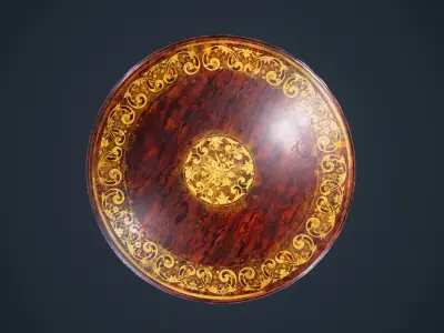 ENGLISH VICTORIAN PERIOD WALNUT AND MARQUETRY BREAKFAST TABLE Low-poly 3D model