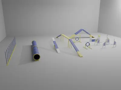 Dog training agility course equipment 3D model obstacles 3D model