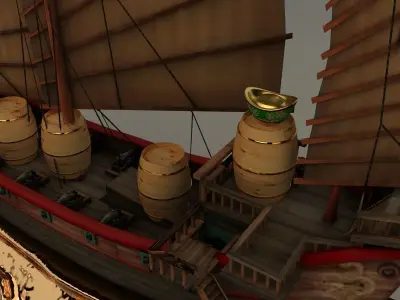 Chinese Junk Boat 3D model purchase