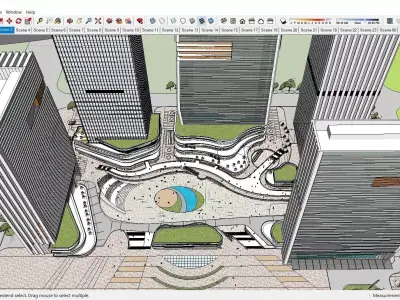 Sketchup Commercial Hotel Office Complex K3 3D model