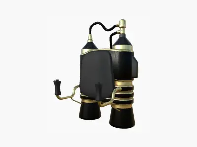 Jetpack E02 Golden Black - SciFi Character Design Low-poly 3D model
